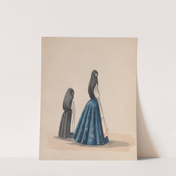 Two woman wearing the saya viewed in profile by Francisco Fierro