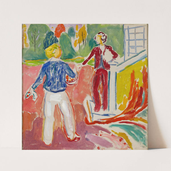Two Women by the Veranda Steps (1942) by Edvard Munch