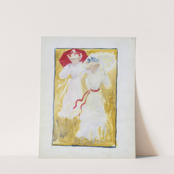 Two women crossing a field (1895–1897) by Maurice Prendergast