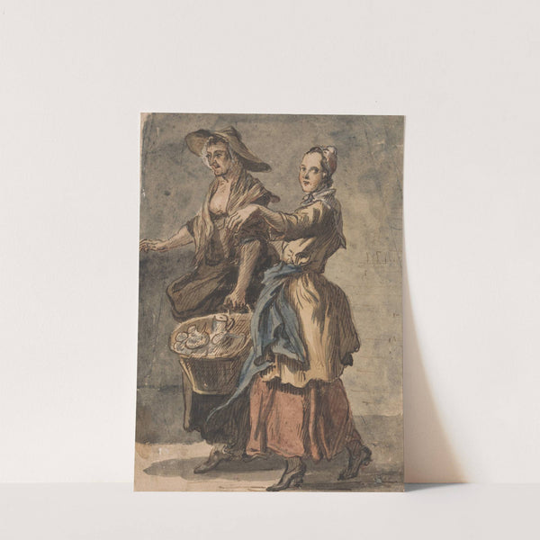 Two Women holding a Basket by Paul Sandby
