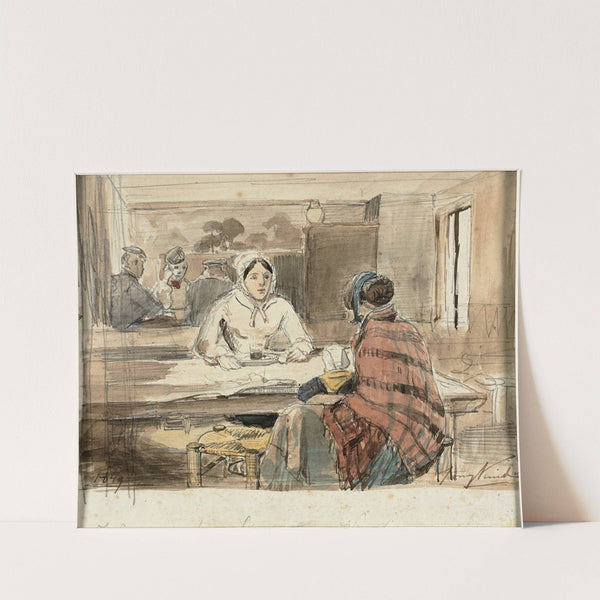 Two Women in a Cafe by Johan Barthold Jongkind