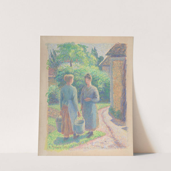 Two Women in a Garden (1888) by Camille Pissarro