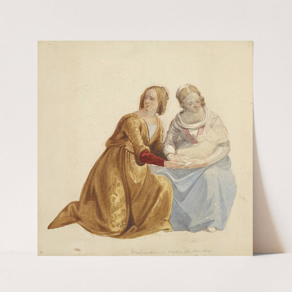 Two women, one holding infant, Ghirlandio–Santa M. Novello (1840) by Stewart Watson