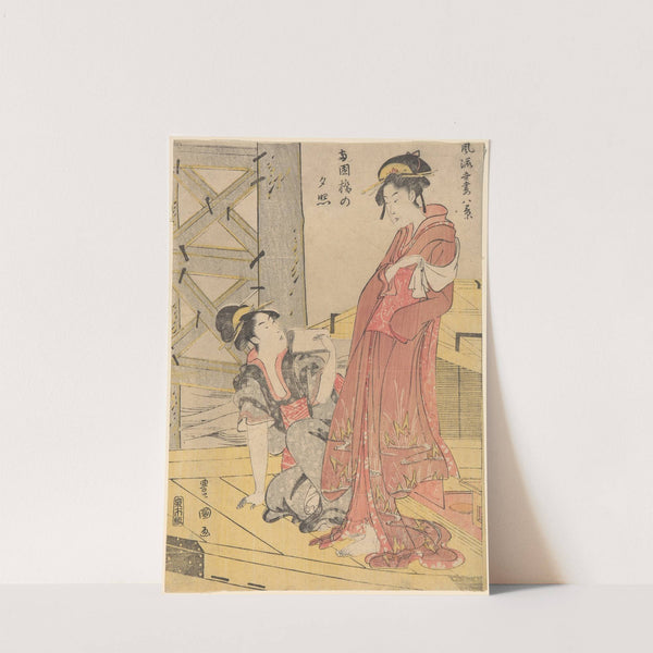 Two Women, One on Floor Holding Letter (late 18th century – early 19th century) by Toyokuni Utagawa
