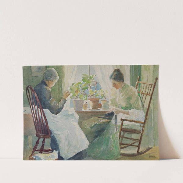 Two Women Sewing by Julian Alden Weir
