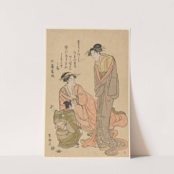 Two Women Talking to Servant by Toyokuni Utagawa