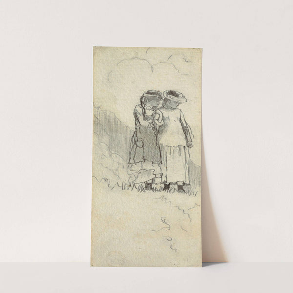 Two Young Girls in a Field by Winslow Homer