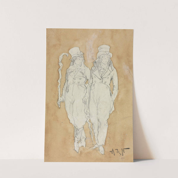 Two Young Men of Fashion (Standing) by Alphonse Marie De Neuville