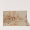 Two Young Women Seated on the Ground (recto) (c. 1698) by Charles De La Fosse