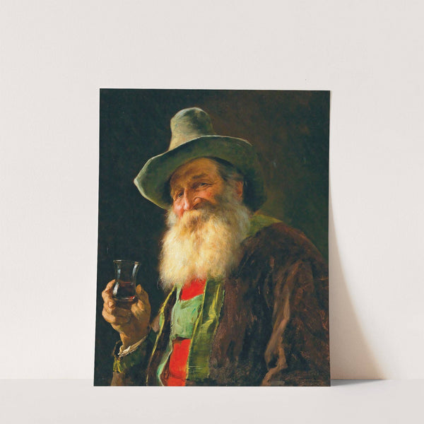 Tyrolean Farmer with Wine Glass by Franz von Defregger
