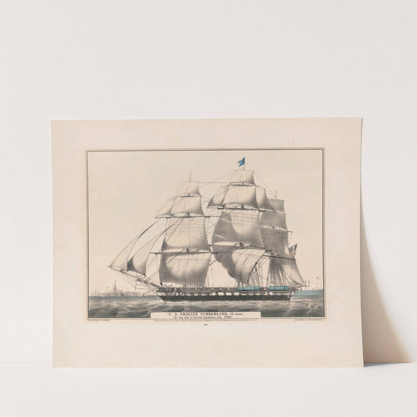 U.S. frigate Cumberland, 54 guns – the flag ship of the Gulf Squadron, Com. Perry (1848) by Currier & Ives.