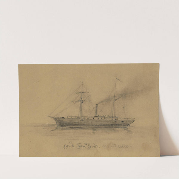 U.S. Gun Boat Montecello by Alfred Rudolph Waud