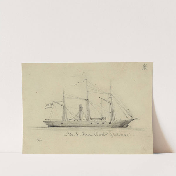 U.S. Gun Boat Pawnee by Alfred Rudolph Waud