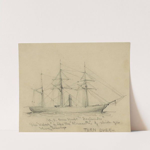 U.S. Gun Boat 'Seminole' by Alfred Rudolph Waud