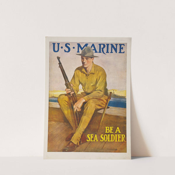 U.S. Marine – Be a sea soldier (1917) by Clarence F. Underwood