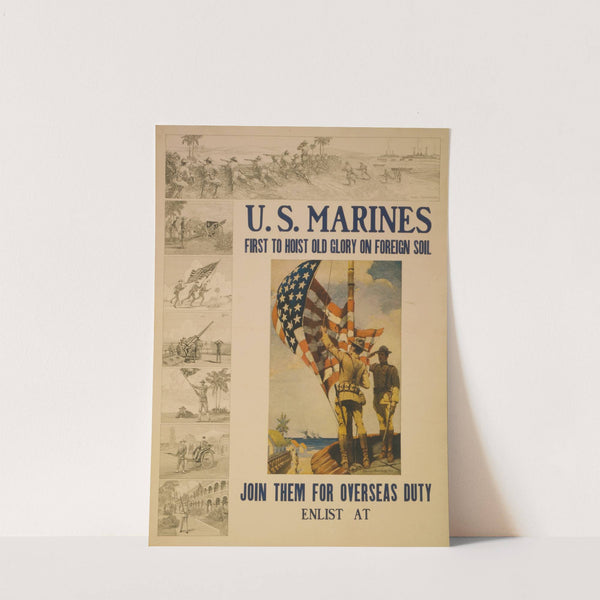 U.S. Marines - first to hoist Old Glory on foreign soil Join them for overseas duty by Sidney Riesenberg