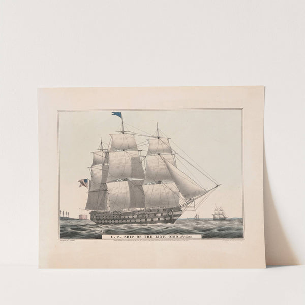 U.S. ship of the line Ohio; 104 guns (1847) by Currier & Ives.