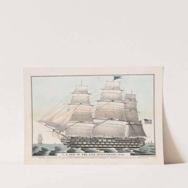 U.S. ship of the line Pennsylvania, 140 guns (1846) by Currier & Ives.