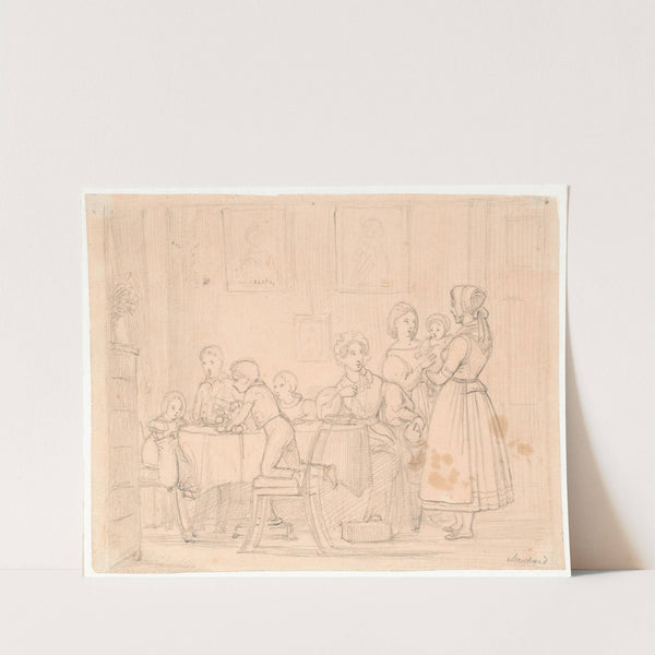 Udkast til det Waagepetersenske Familiebillede by Wilhelm Marstrand