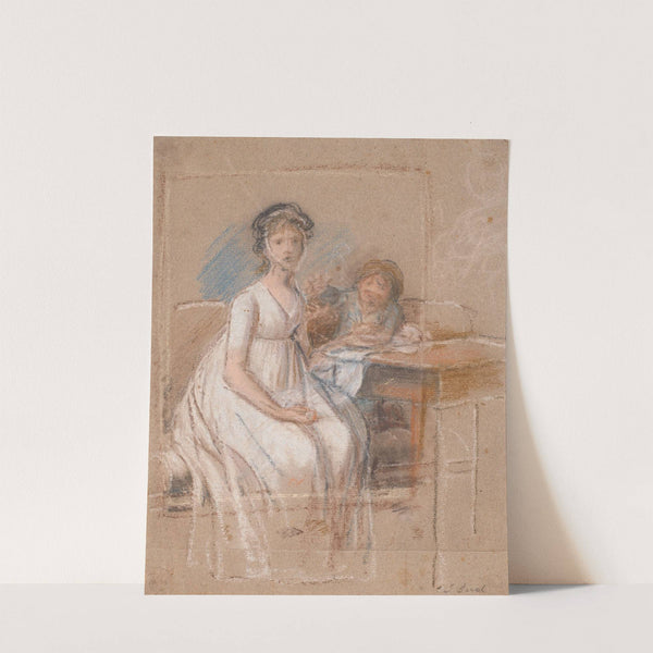 Udkast til en portrætgruppe. Regine Sophie Tutein, f. Wraatz med sønnen Peter by Johan Frederik Clemens