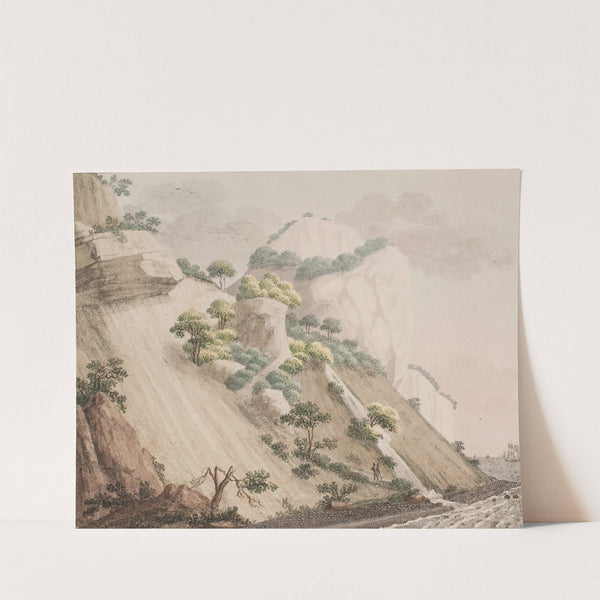 Udsigt af en del af kridtbjergene på Møn, kaldet Dronningestolen by Søren L. Lange