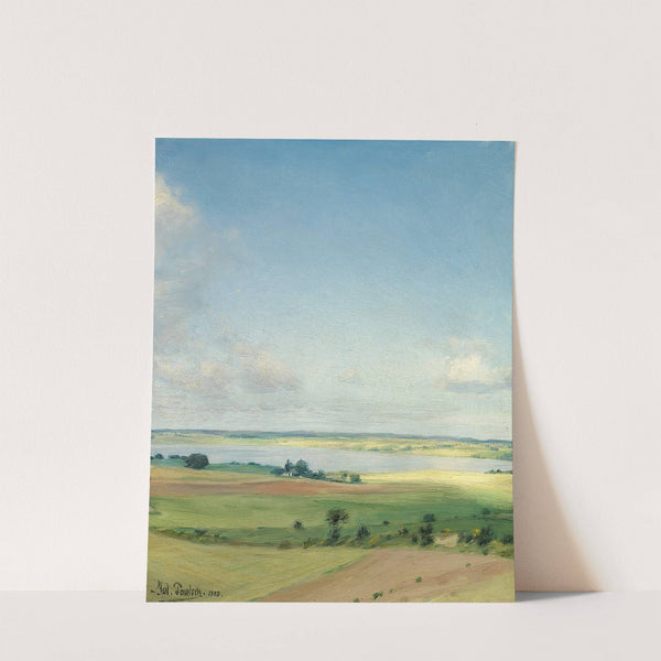 Udsigt over bakket landskab, høj himmel by Julius Paulsen