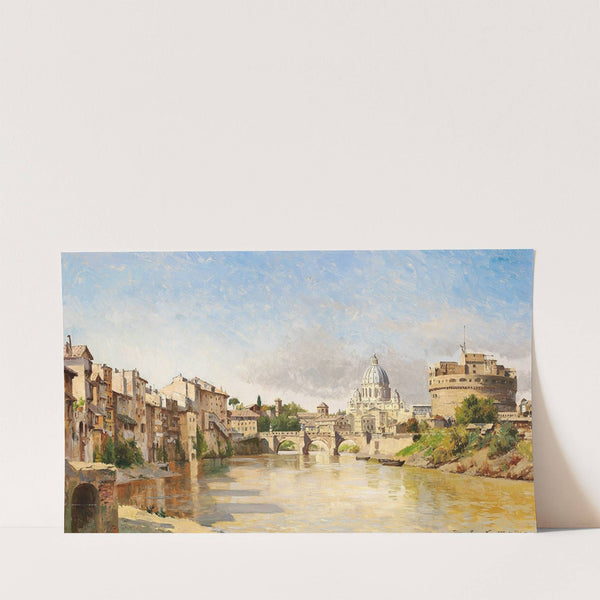 Udsigt over Tiberen mod Engelsborg og Peterskirken (1887) by August Fischer