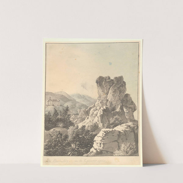 Udsigt ved Harzen, fra Teufelsmauer mod Schloss Blankenburg by Christoffer Wilhelm Eckersberg