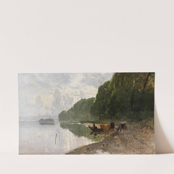 Uferlandschaft am Starnberger See mit weidenden Kühen (1880) by Richard Von Poschinger