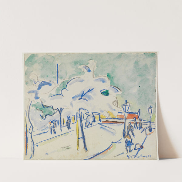 Uferstrom mit Bäumen (Dresden) (1909) by Ernst Ludwig Kirchner