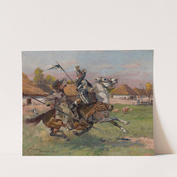 Uhlan fighting a Cossack (1900) by Wojciech Kossak