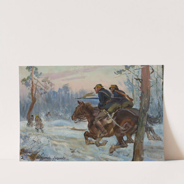 Uhlans charging (1934) by Wojciech Kossak