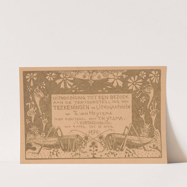 Uitnodiging met twee sprinkhanen by Theo van Hoytema