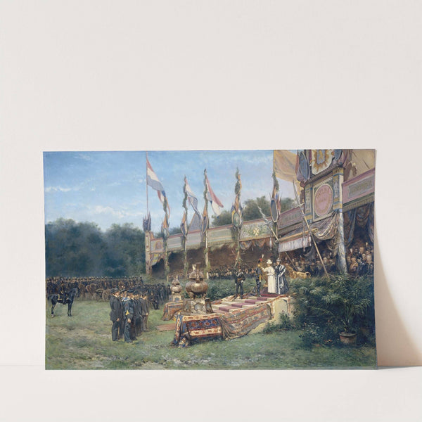 Uitreiking van het Lombokkruis door Koningin Wilhelmina op het Malieveld in Den Haag, 6 juli 1895 (1895) by Mari ten Kate