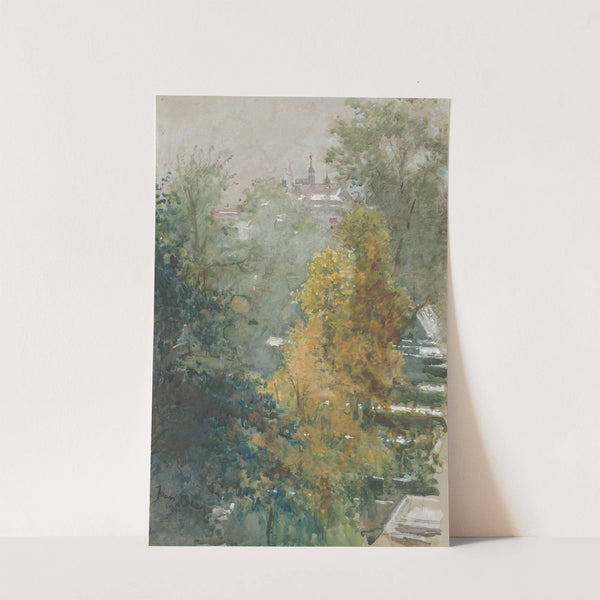 Uitzicht op bomen en gebouwen by Joan Berg