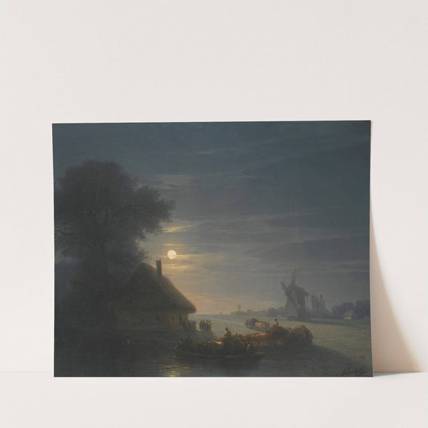 Ukrainian Landscape At Night   by Ivan Konstantinovich Aivazovsky