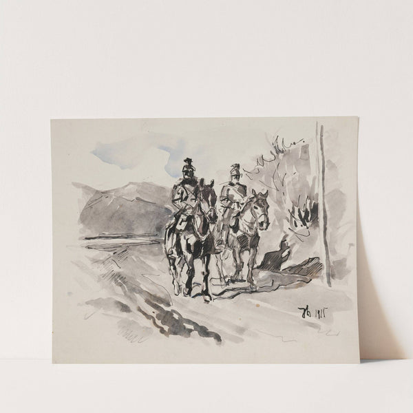 Ułani niemieccy na koniach (1915) by Ivan Ivanec