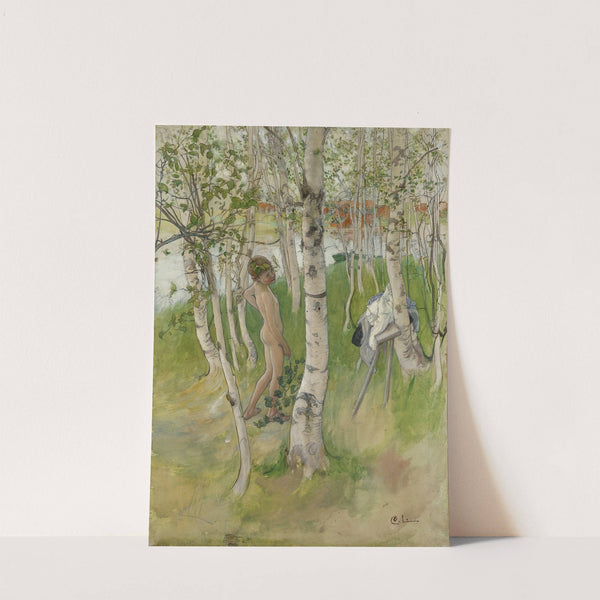 Ulf. Nude Boy among Birches (ca 1898) by Carl Larsson