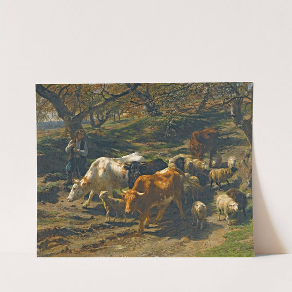 Un Berger Avec Son Troupeau by Rosa Bonheur
