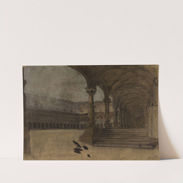 Un cloître dans une cour de palais by Ignace François Bonhomme