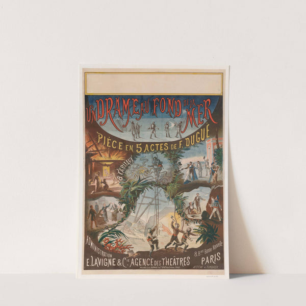 Un drame au fond de la mer, pièce en 5 actes de F. Dugué (1880s) by Lith. Romanet & Cie