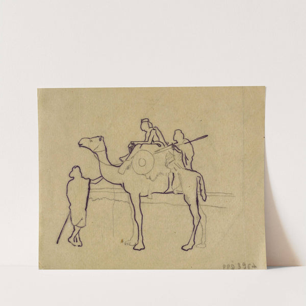 Un dromadaire et trois hommes by Arthur-Joseph Gueniot