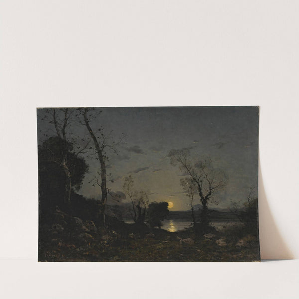 Un lac au clair de lune (1890) by Henri-Joseph Harpignies