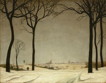 Un paysage neigeux, Tiegem (circa 1910)