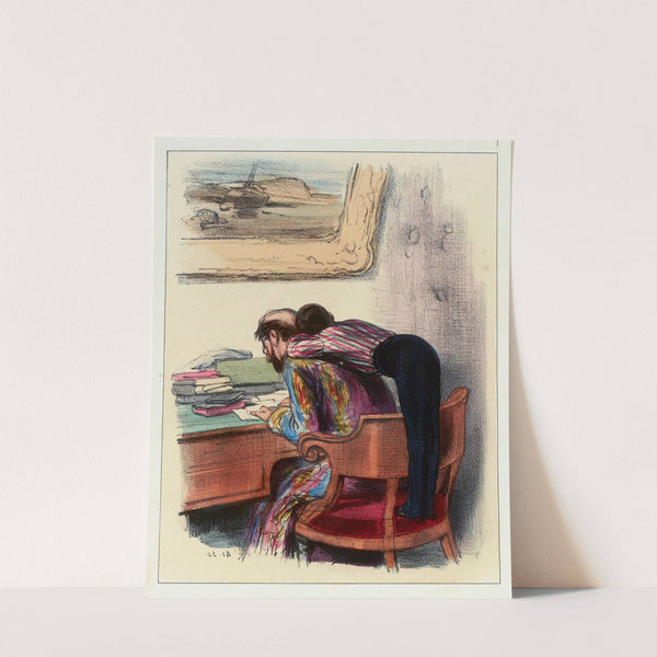 Un petit de la pension qui disait que t’étais renégat, j’y ai fichu des gifflets. n’est ce pas, père, que t’es catho (1838-1840) by Paul Gavarni