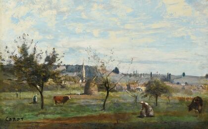 Un Village Des Environs De Mantes (circa 1860-65)