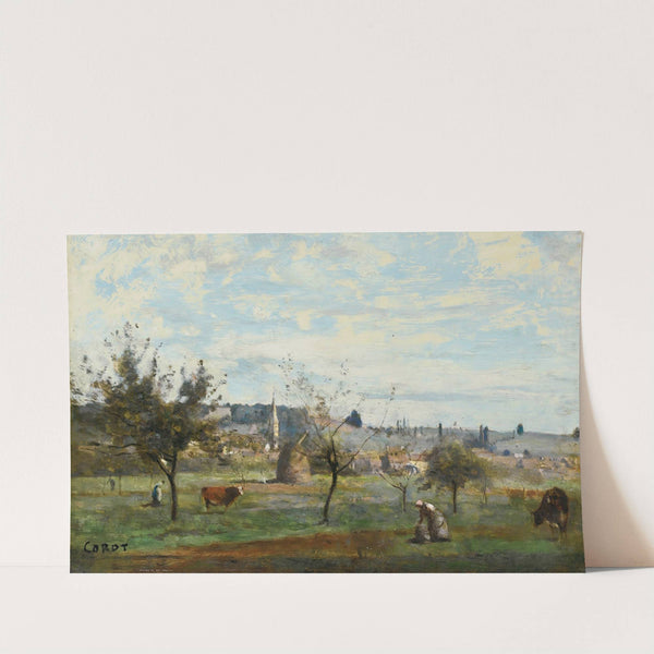 Un Village Des Environs De Mantes (circa 1860-65) by Jean-Baptiste-Camille Corot