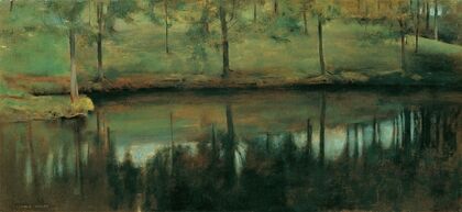 Unbewegtes Wasser Der Teich von Menil