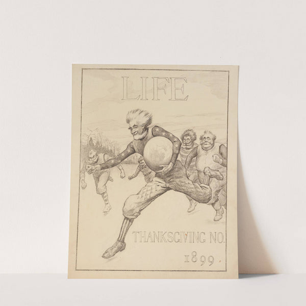 Uncle Sam as a football player is running with the ball (1899) by William Henry Walker