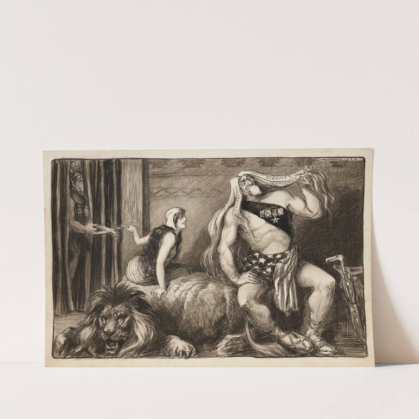 Uncle Sam as Sampson, admiring his long hair representing individuality, competition, liberty, and prosperity (1903) by William Henry Walker